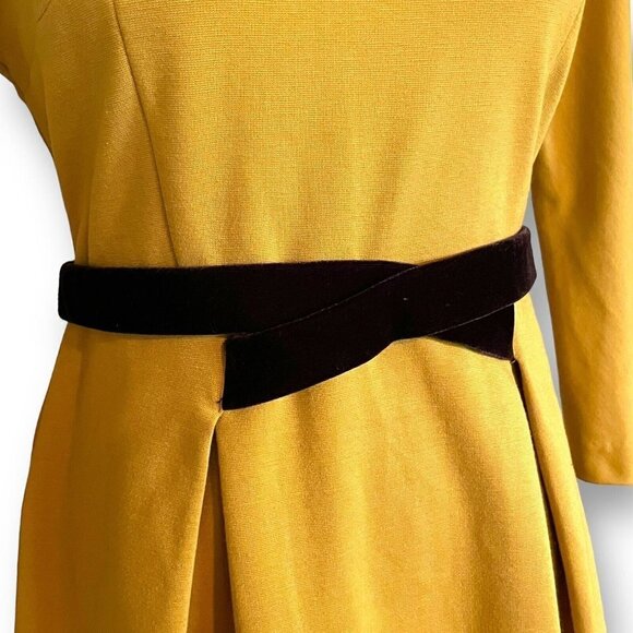 Girls From Savoy Womens Fit Flare Dress XS Mustard Yellow Twee ASO Taylor Swift - Picture 10 of 12